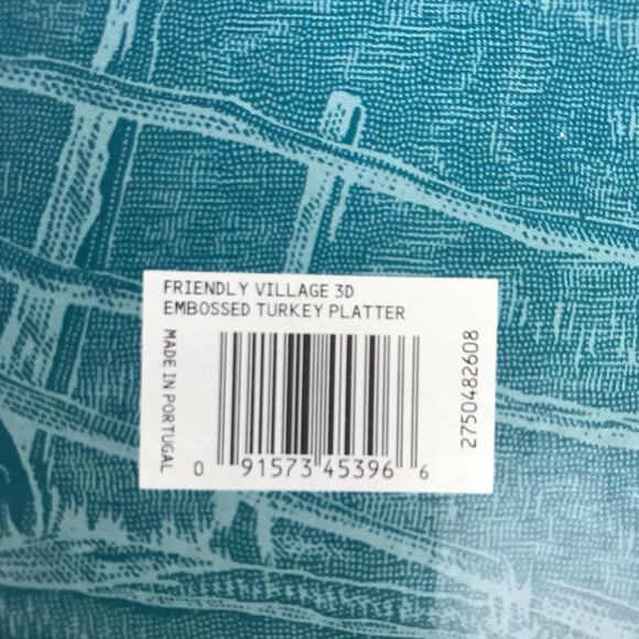 Johnson Bros Friendly Village 3D Embossed Turkey Platter 18.5” Large 90s In Box - Picture 9 of 11